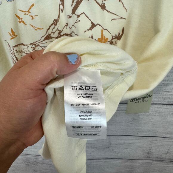 Wrangler Retro Plus Size Cream Western Rodeo Short Sleeve Graphic Tee Size XXL - Picture 5 of 6